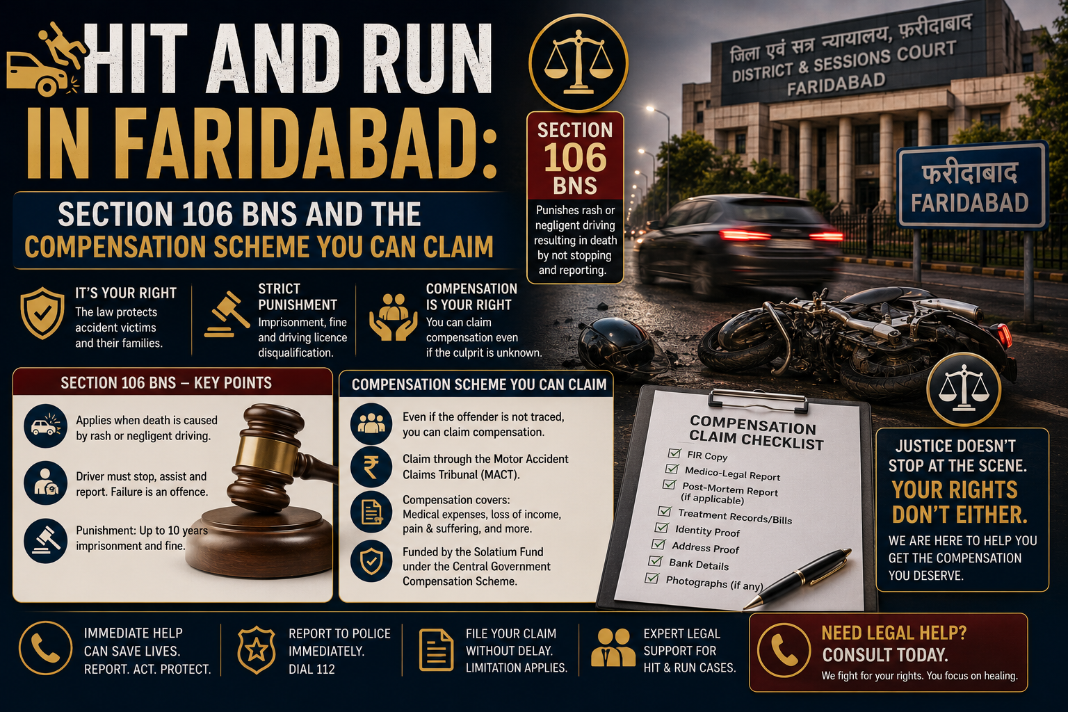 Hit and Run in Faridabad: Section 106 BNS and the Compensation Scheme You Can Claim