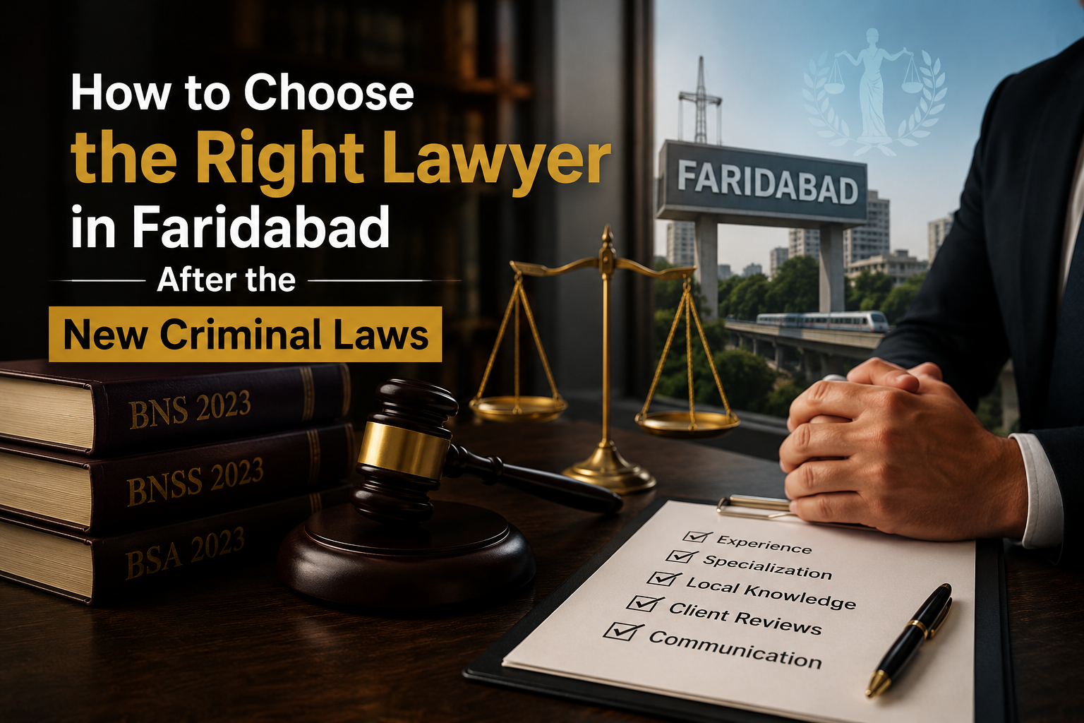How to Choose the Right Lawyer in Faridabad After the New Criminal Laws (BNS, BNSS, BSA)