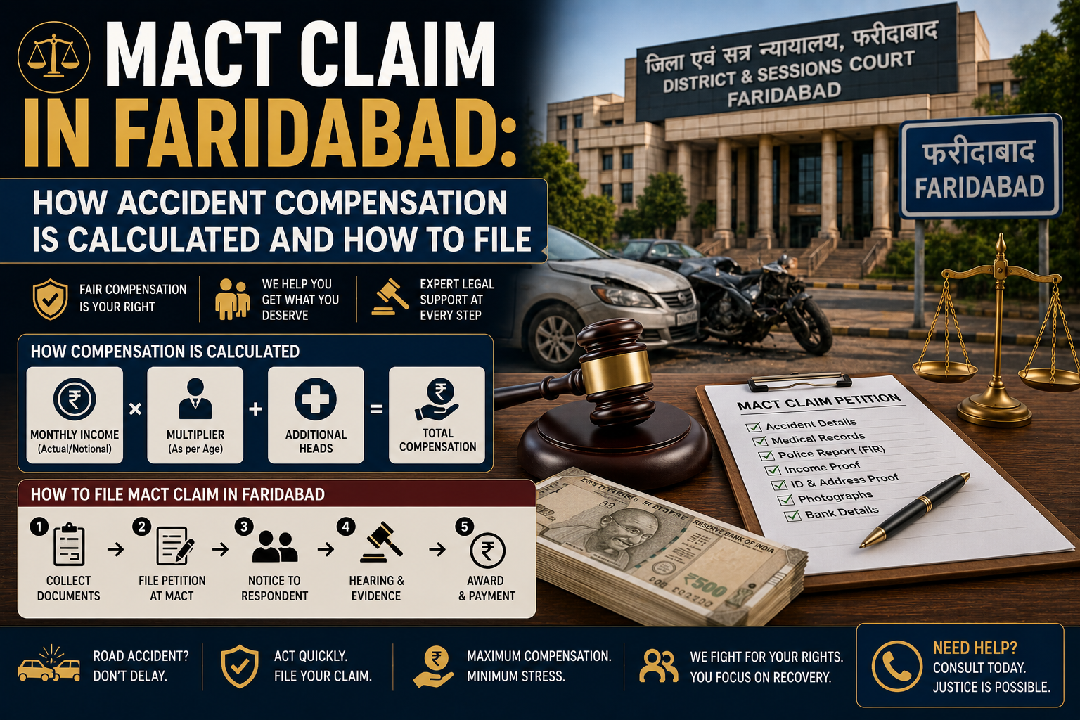 MACT Claim in Faridabad: How Accident Compensation Is Calculated and How to File