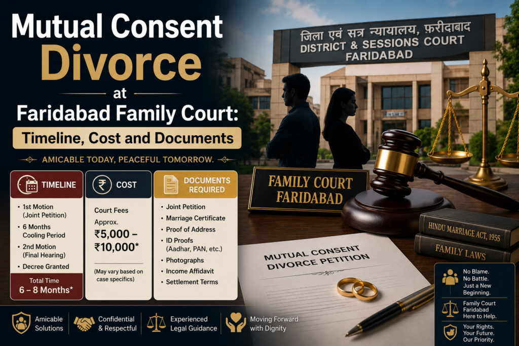 Mutual Consent Divorce at Faridabad Family Court Timeline, Cost and Documents